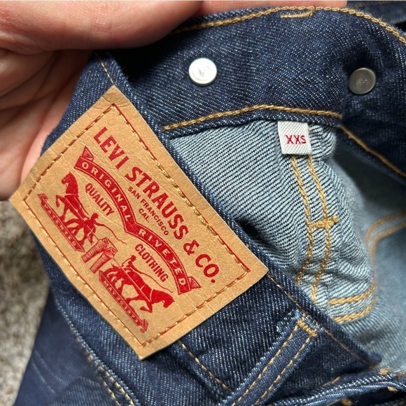 Levi Strauss Overalls Dark Wash Denim Casual XXS - Picture 2 of 7